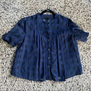 Anthropologie window pane blouse